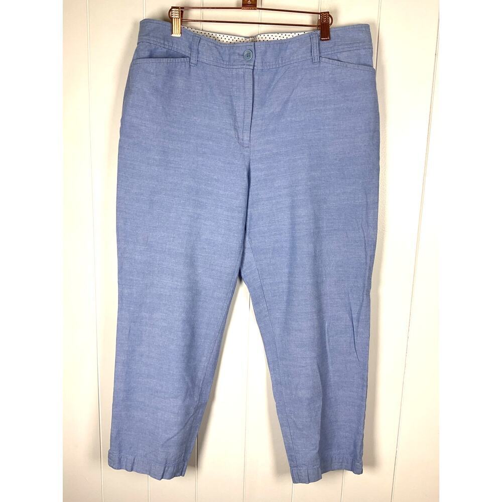 Talbots 100% Cotton The Perfect‎ Crop in Blue Size 12
